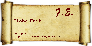 Flohr Erik névjegykártya